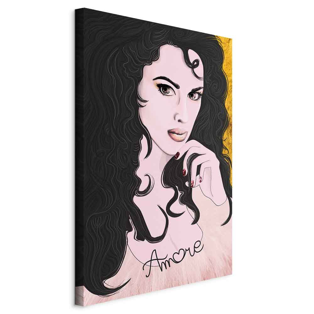 Romantic Woman Portrait Vertical Canvas Print