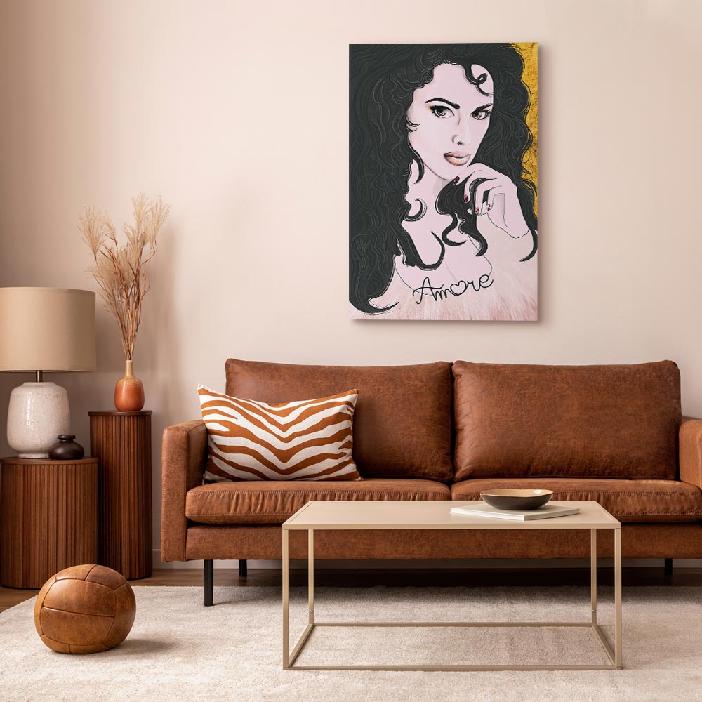 Romantic Woman Portrait Vertical Canvas Print