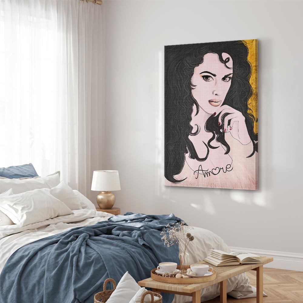 Romantic Woman Portrait Vertical Canvas Print