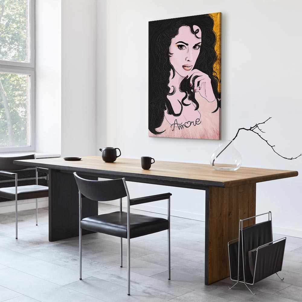 Romantic Woman Portrait Vertical Canvas Print