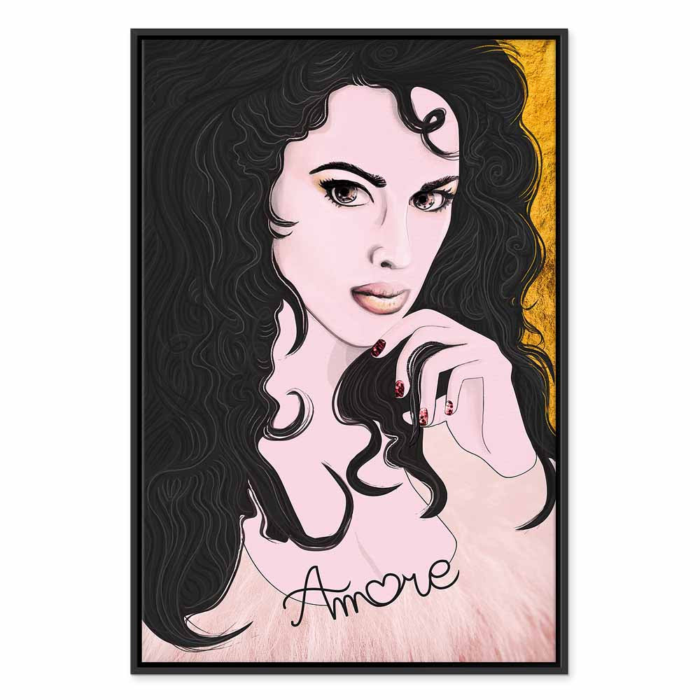 Romantic Woman Portrait Vertical Canvas Print