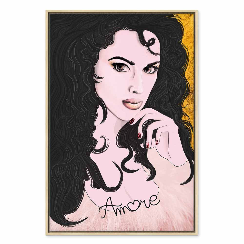 Romantic Woman Portrait Vertical Canvas Print