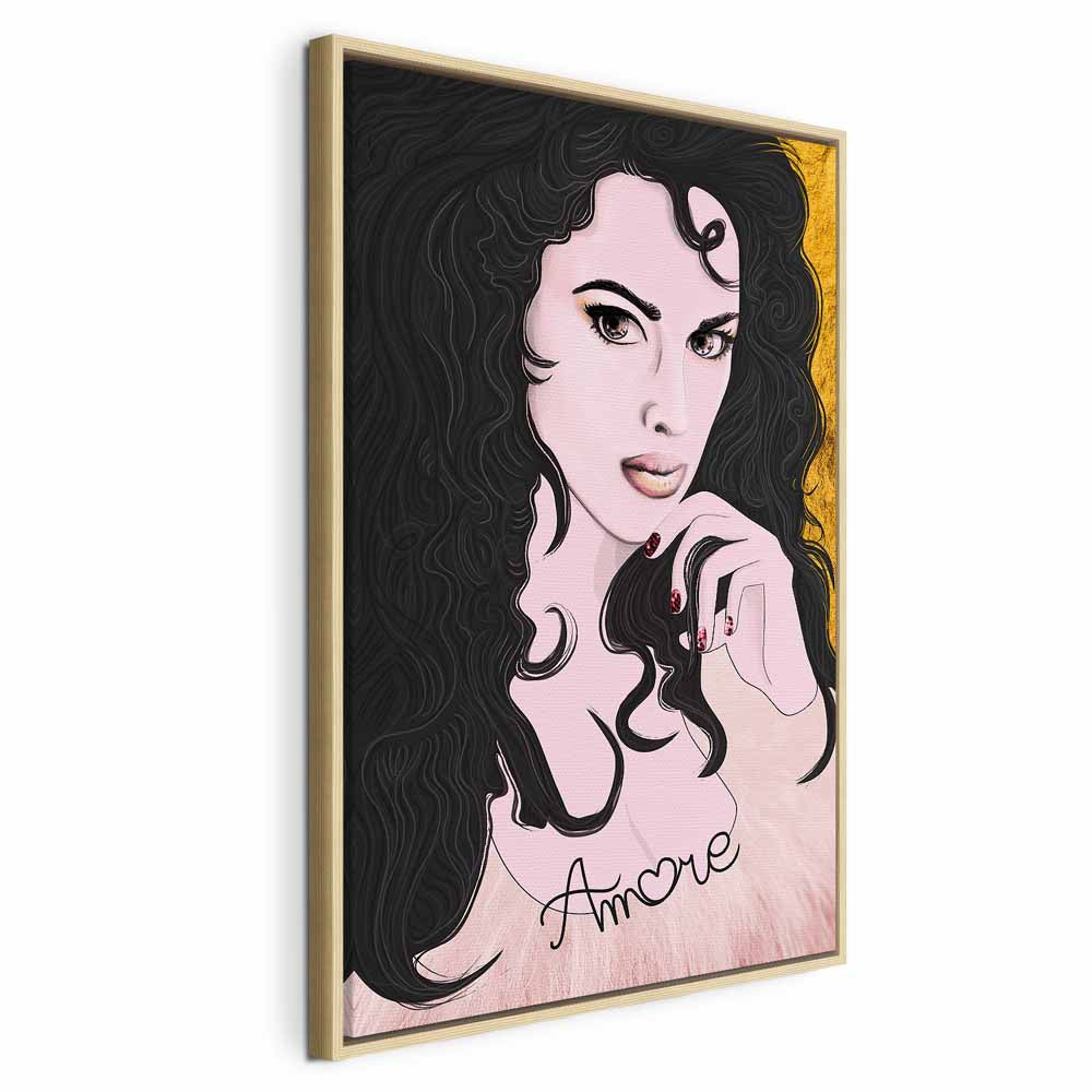 Romantic Woman Portrait Vertical Canvas Print