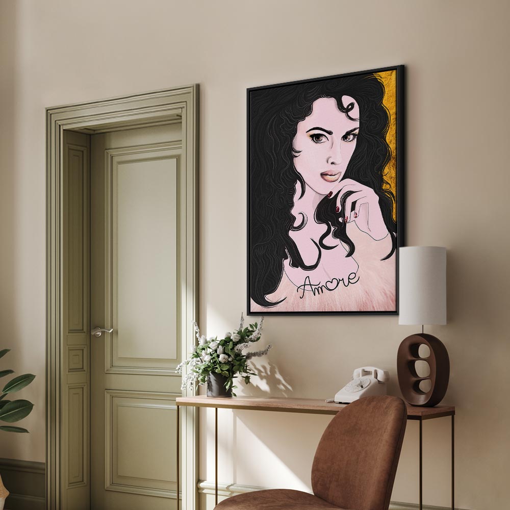 Romantic Woman Portrait Vertical Canvas Print