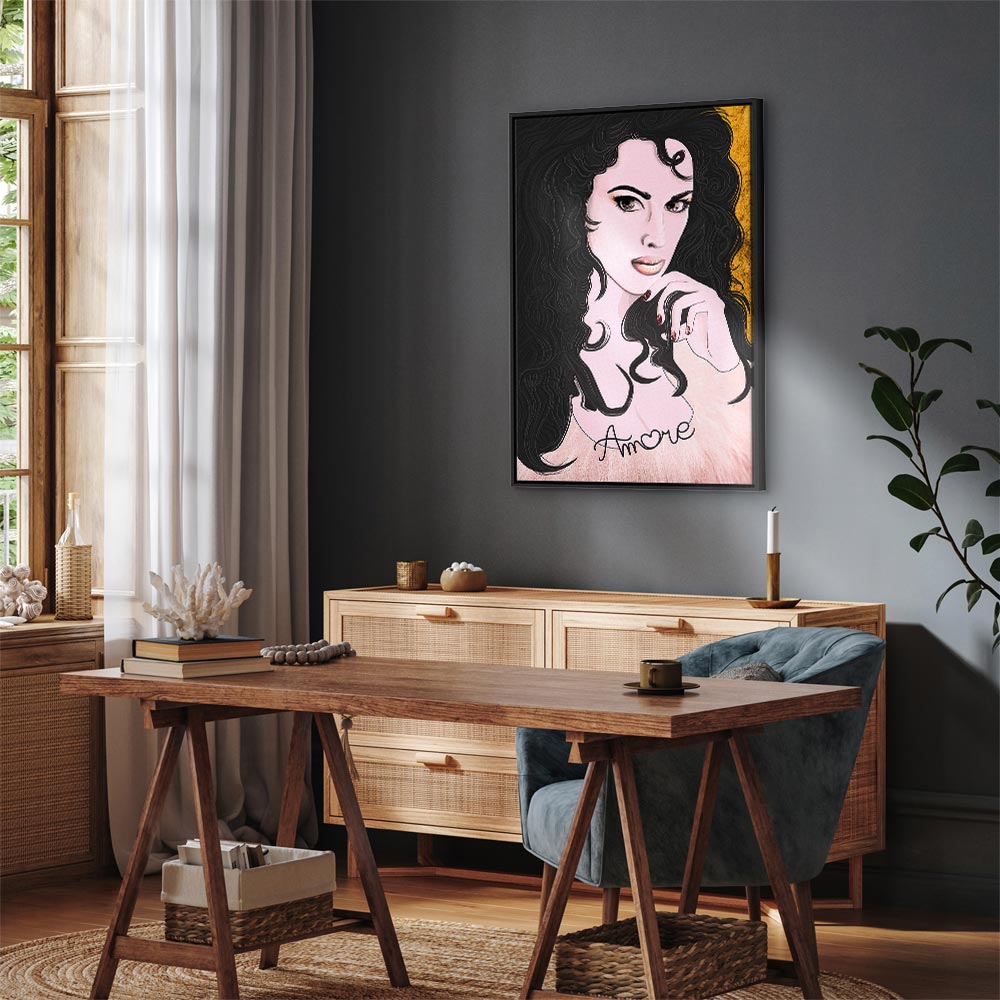 Romantic Woman Portrait Vertical Canvas Print