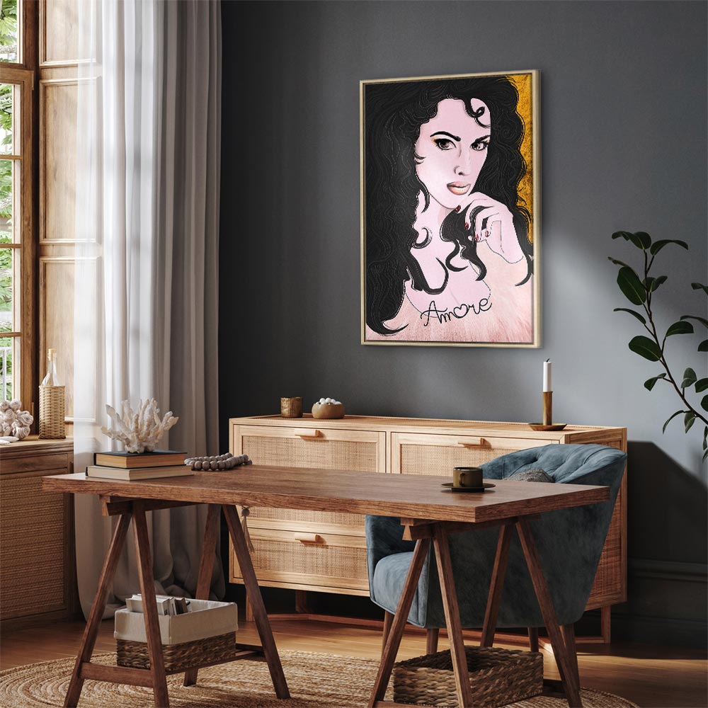 Romantic Woman Portrait Vertical Canvas Print