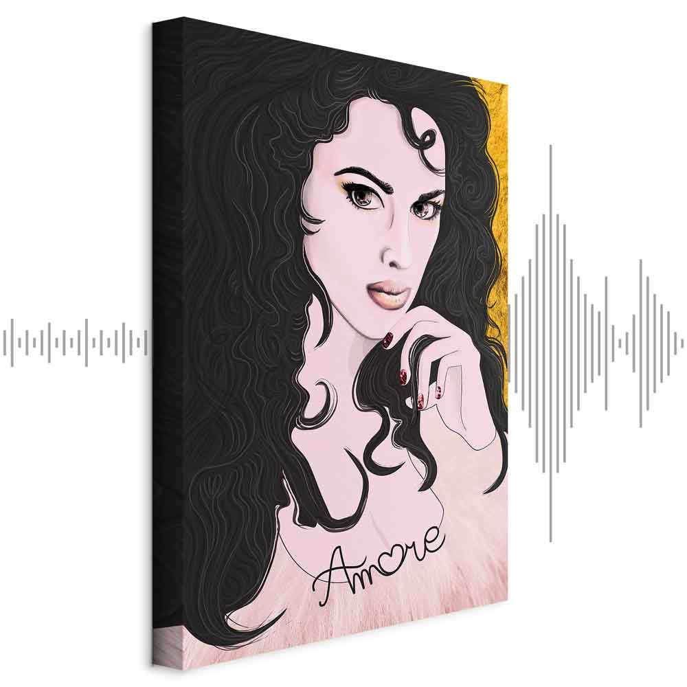 Romantic Woman Portrait Vertical Canvas Print