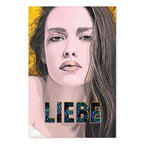 Liebe Woman Portrait Inscription Canvas Print