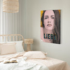 Liebe Woman Portrait Inscription Canvas Print