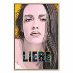 Liebe Woman Portrait Inscription Canvas Print