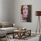 Liebe Woman Portrait Inscription Canvas Print
