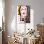 Liebe Woman Portrait Inscription Canvas Print