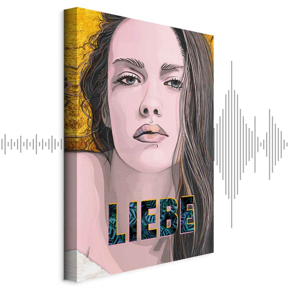 Liebe Woman Portrait Inscription Canvas Print