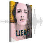 Liebe Woman Portrait Inscription Canvas Print