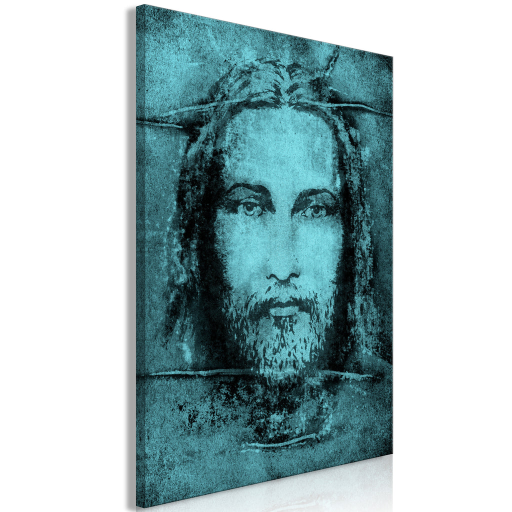 Canvas Print Turquoise Shroud of Turin - Vertical