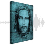 Turquoise Shroud of Turin Sacred Portrait Canvas Print