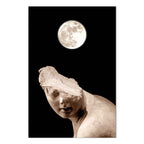 Moonlit Statue Fantasy Canvas Print
