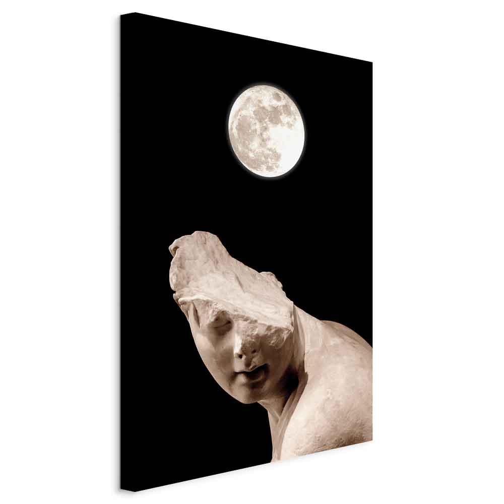 Moonlit Statue Fantasy Canvas Print