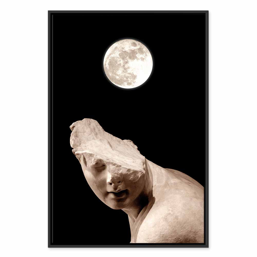 Moonlit Statue Fantasy Canvas Print