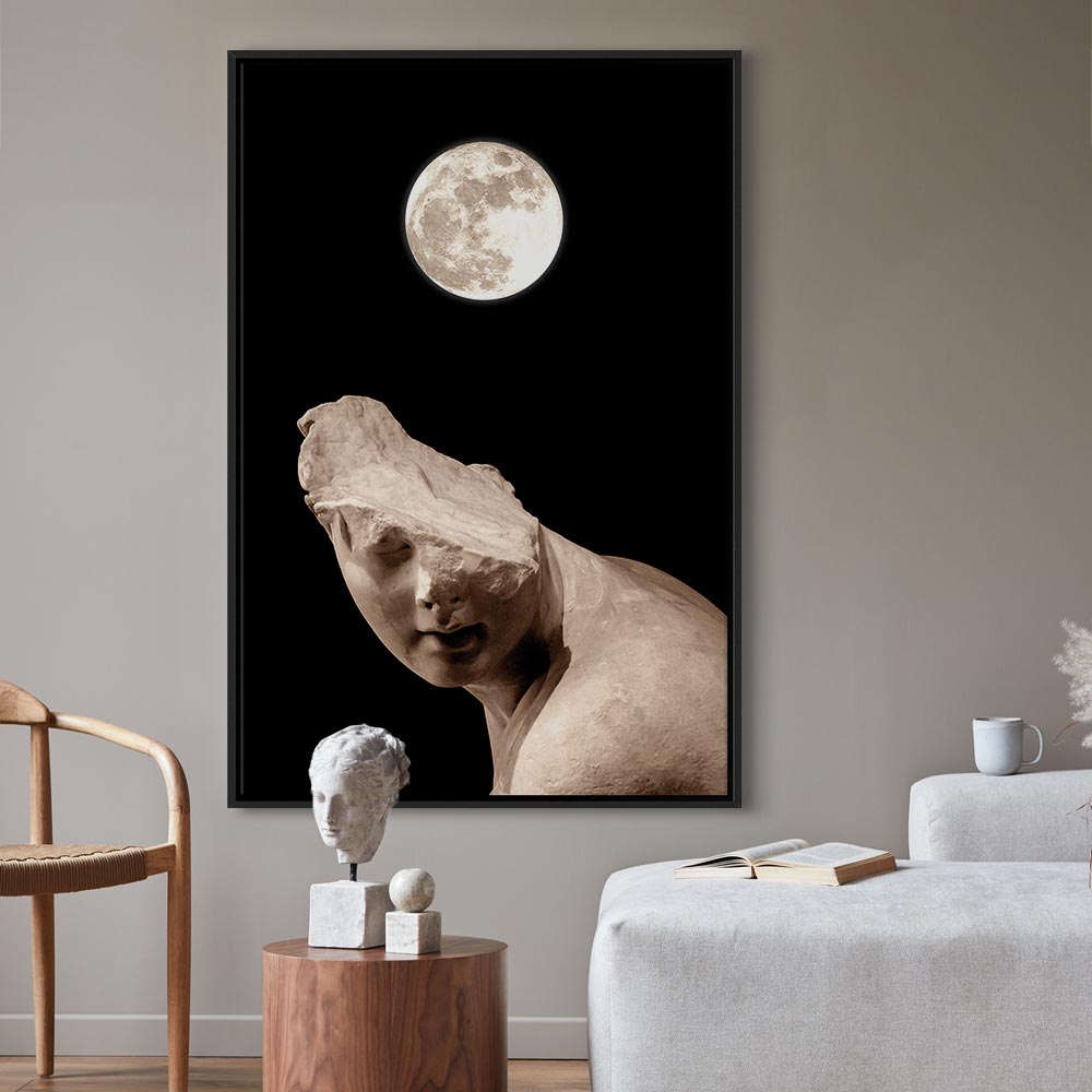 Moonlit Statue Fantasy Canvas Print