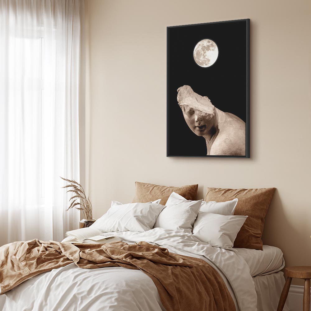 Moonlit Statue Fantasy Canvas Print
