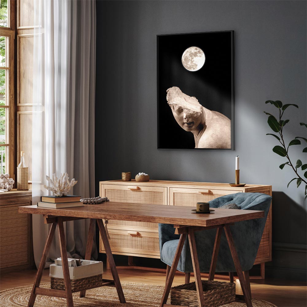 Moonlit Statue Fantasy Canvas Print