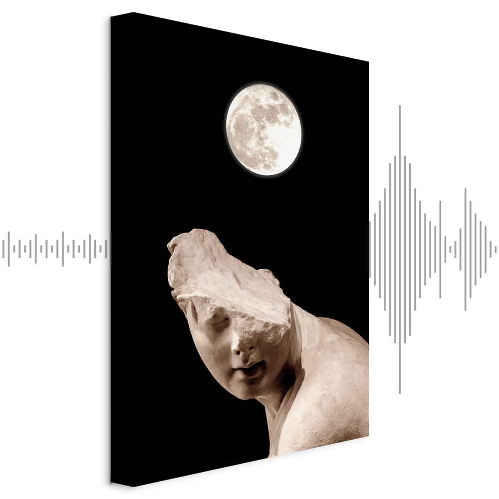 Moonlit Statue Fantasy Canvas Print