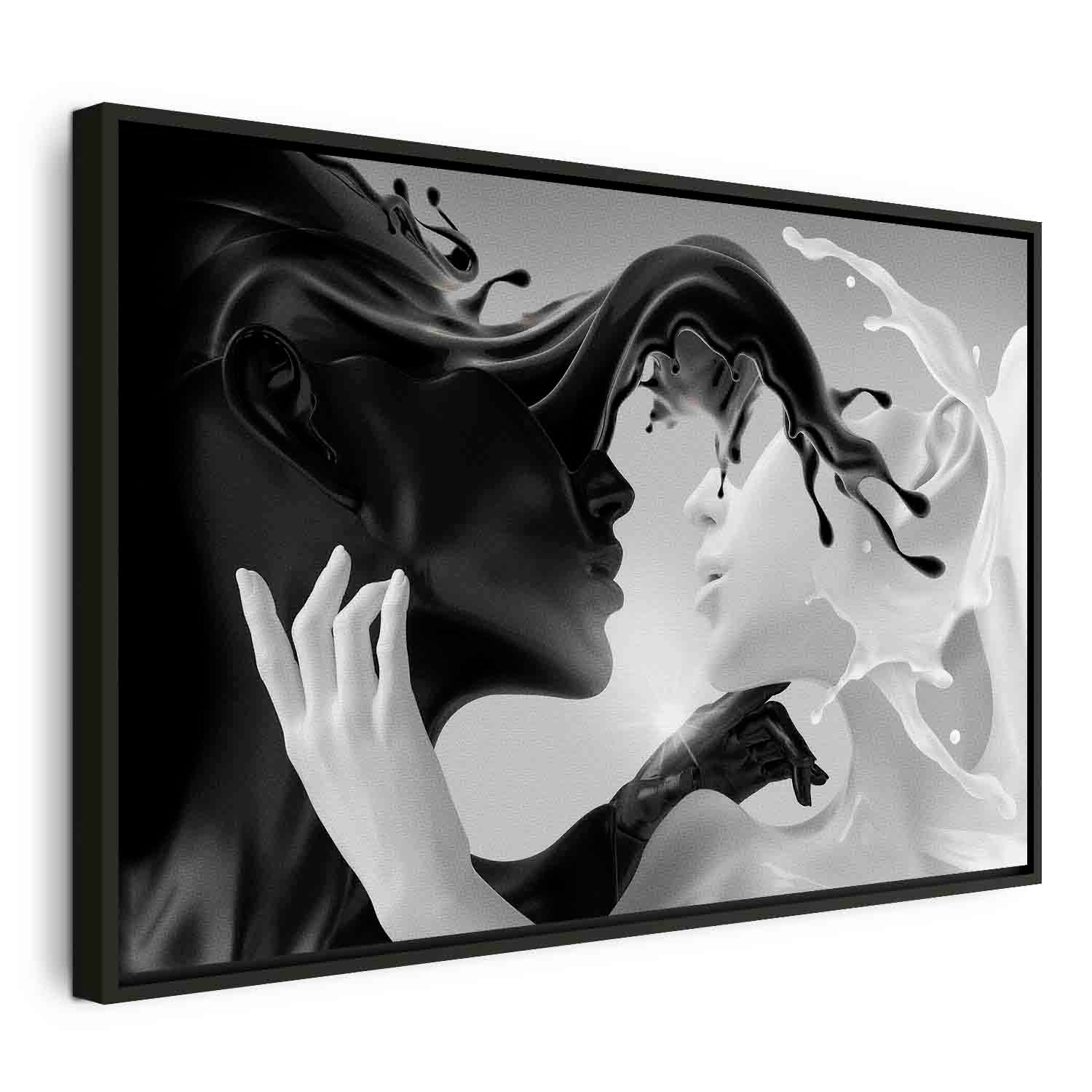 Abstract Couple Romantic Wide Canvas Print