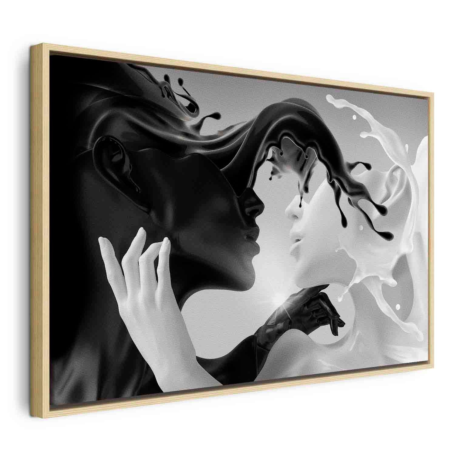 Abstract Couple Romantic Wide Canvas Print
