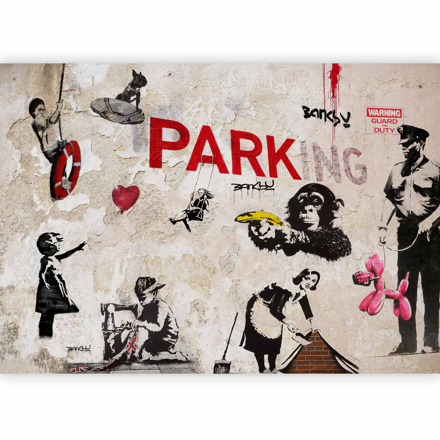 Banksy Graffiti Collage Urban Wall Mural
