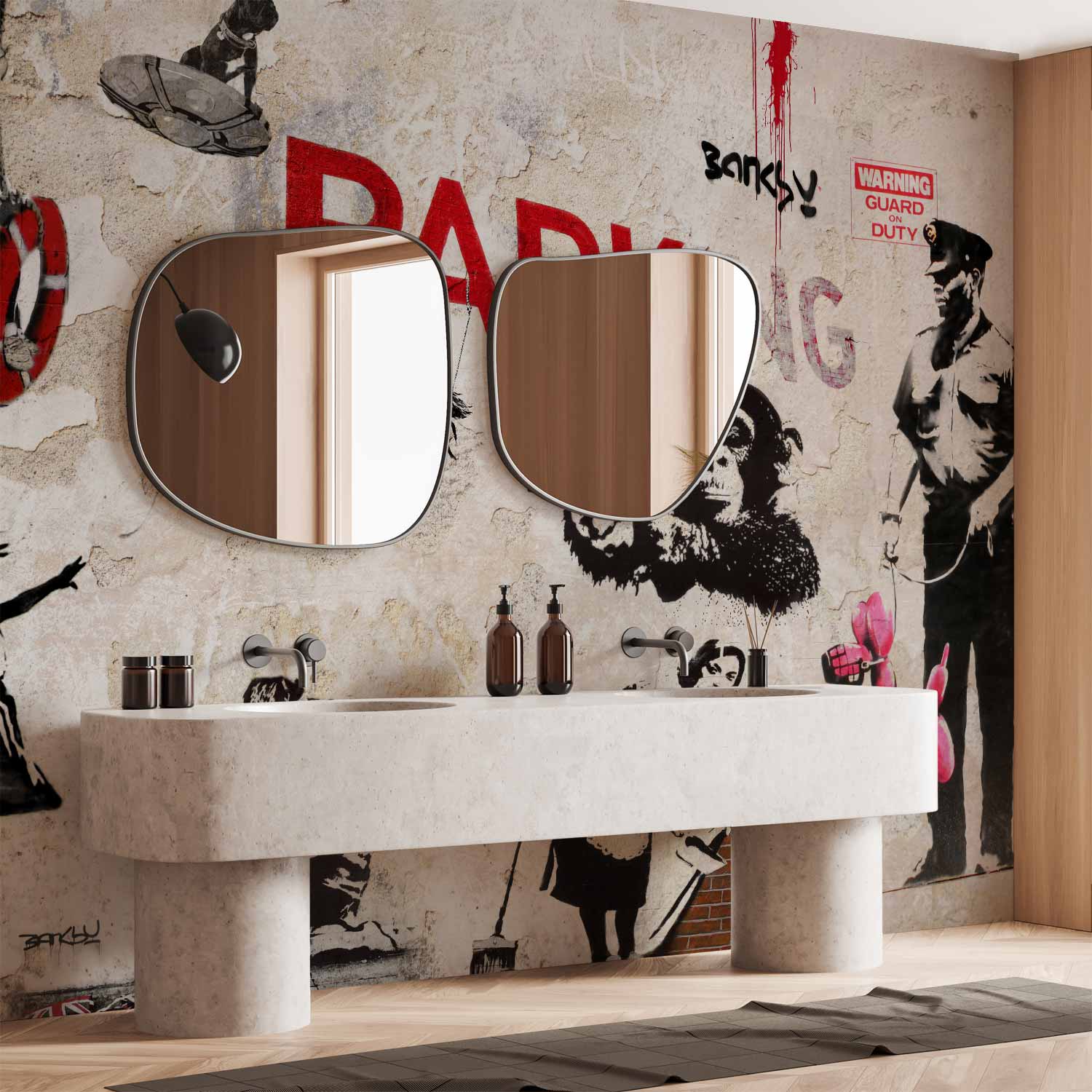 Banksy Graffiti Collage Urban Wall Mural