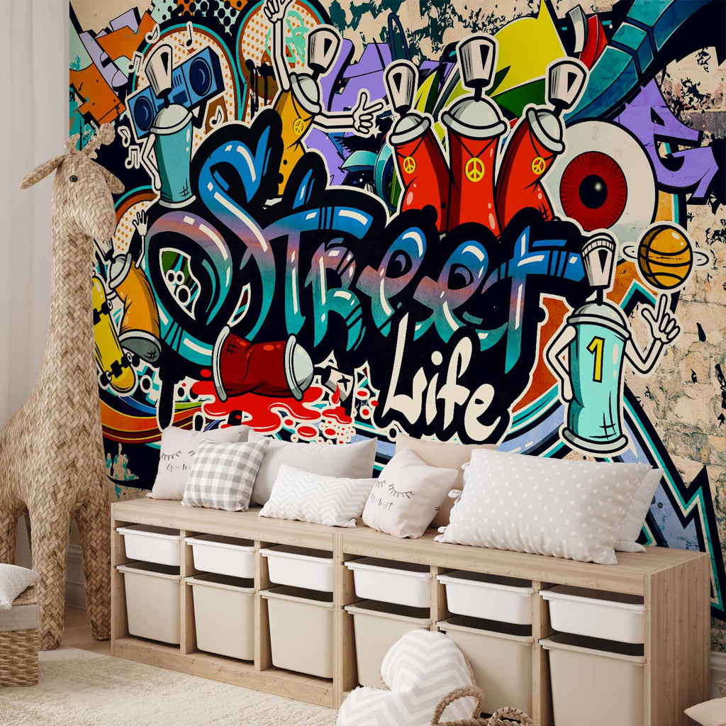 Urban Graffiti Street Life Wall Mural