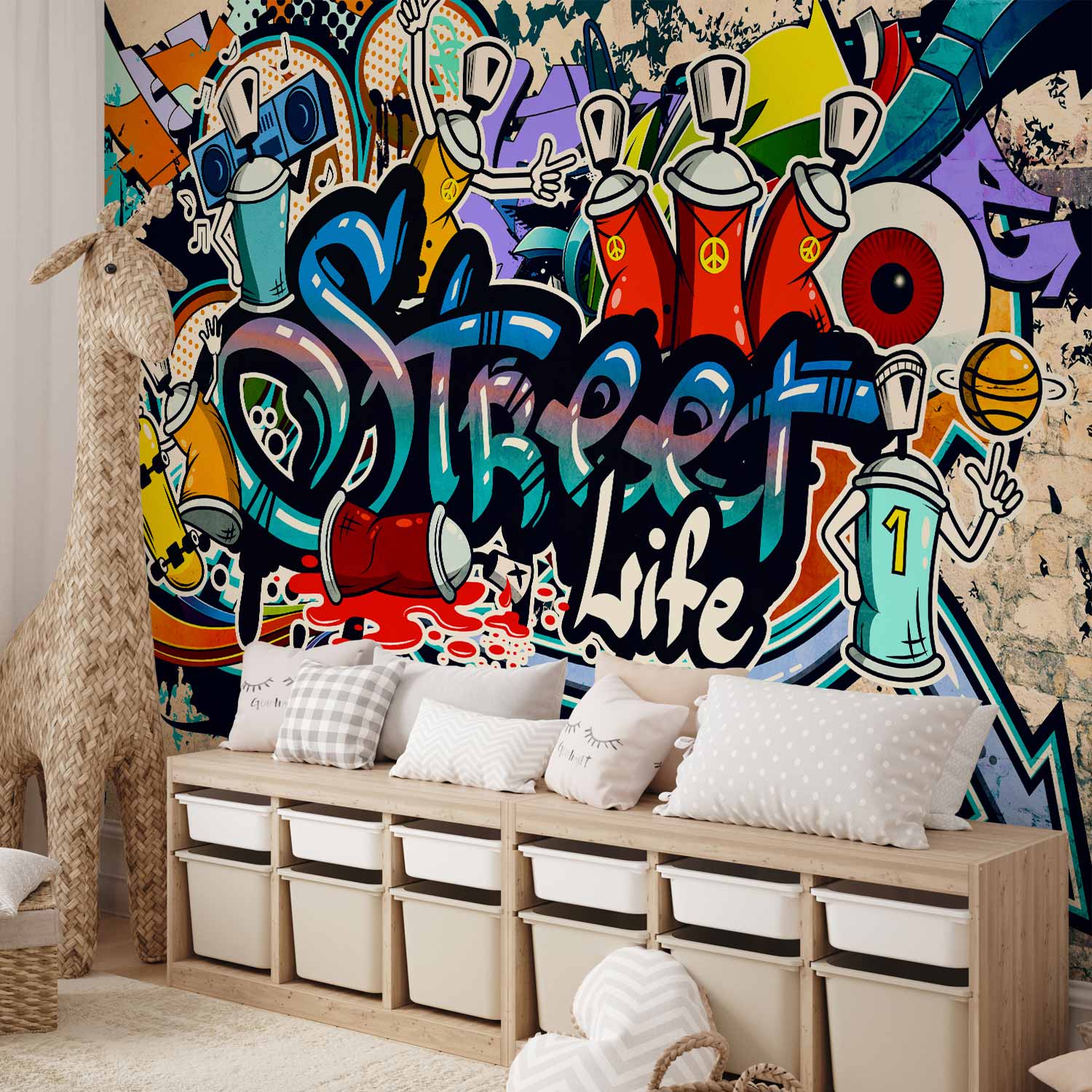 Urban Graffiti Street Life Wall Mural
