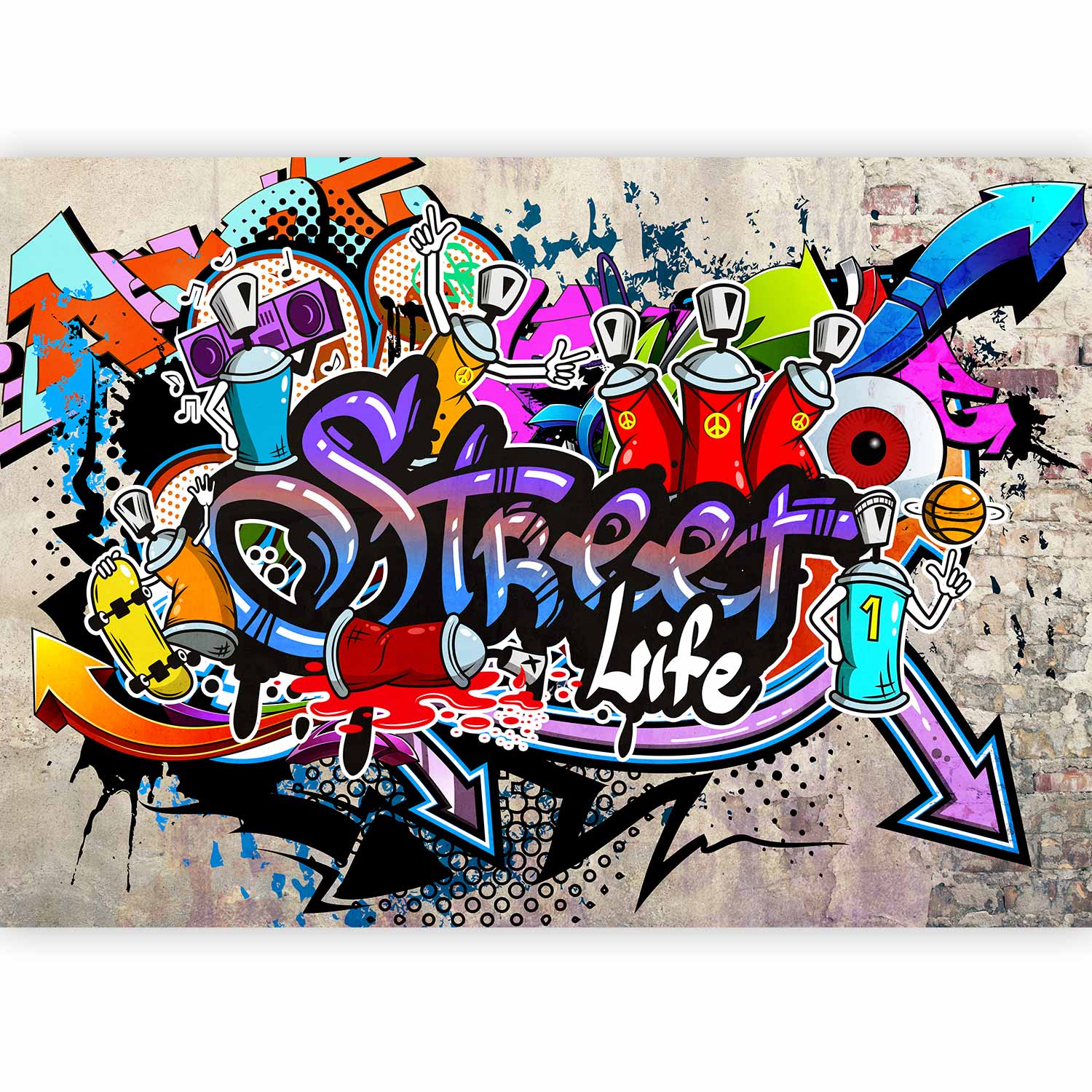 Urban Graffiti Street Game Wall Mural