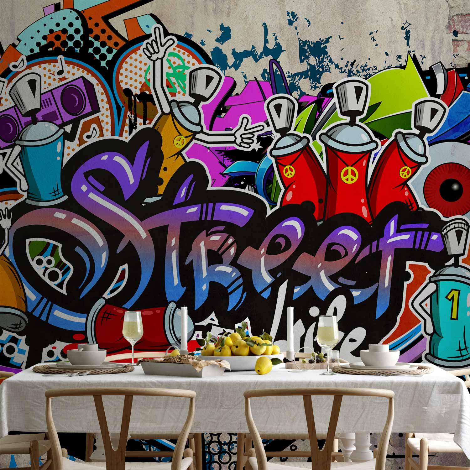Urban Graffiti Street Game Wall Mural