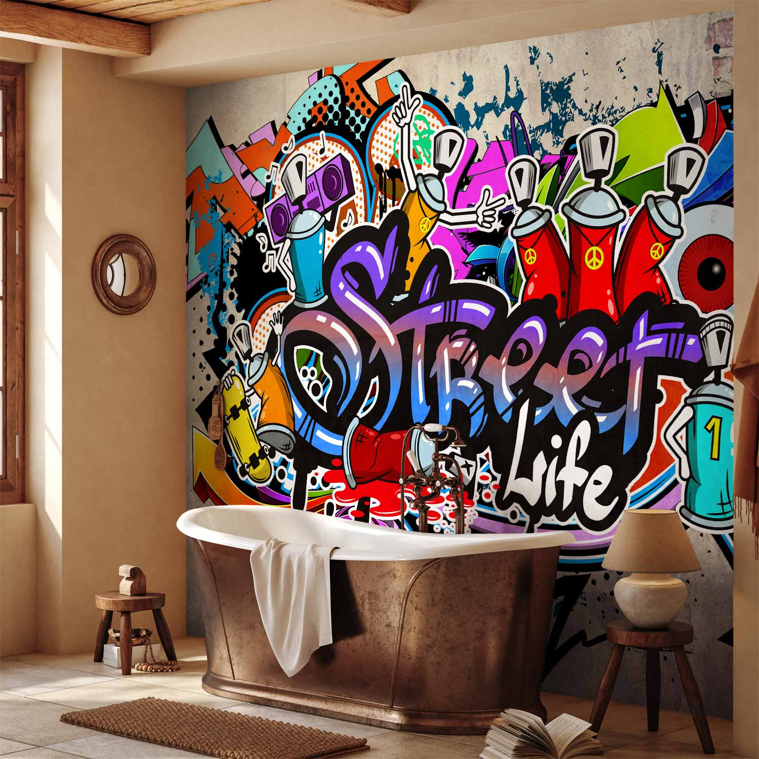 Urban Graffiti Street Game Wall Mural