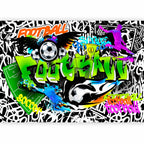 Football Graffiti Multicolor Wall Mural