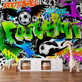 Football Graffiti Multicolor Wall Mural