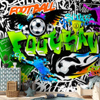 Football Graffiti Multicolor Wall Mural