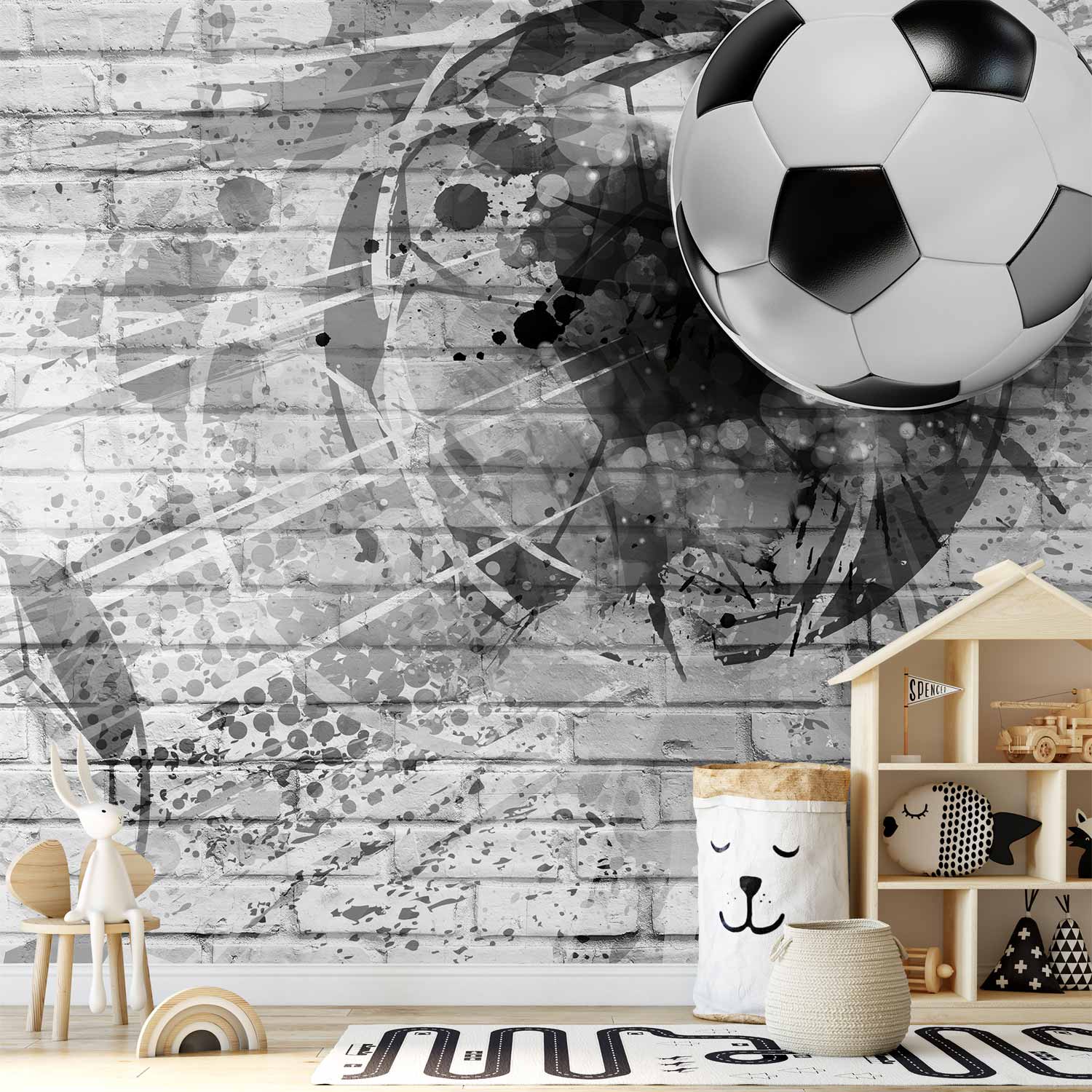 Dynamic Football Sports Wall Mural