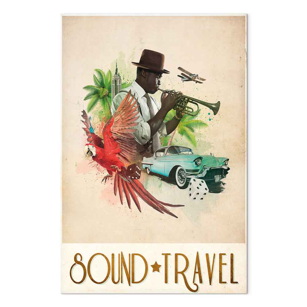 Colorful Parrot Music Quote Canvas Print