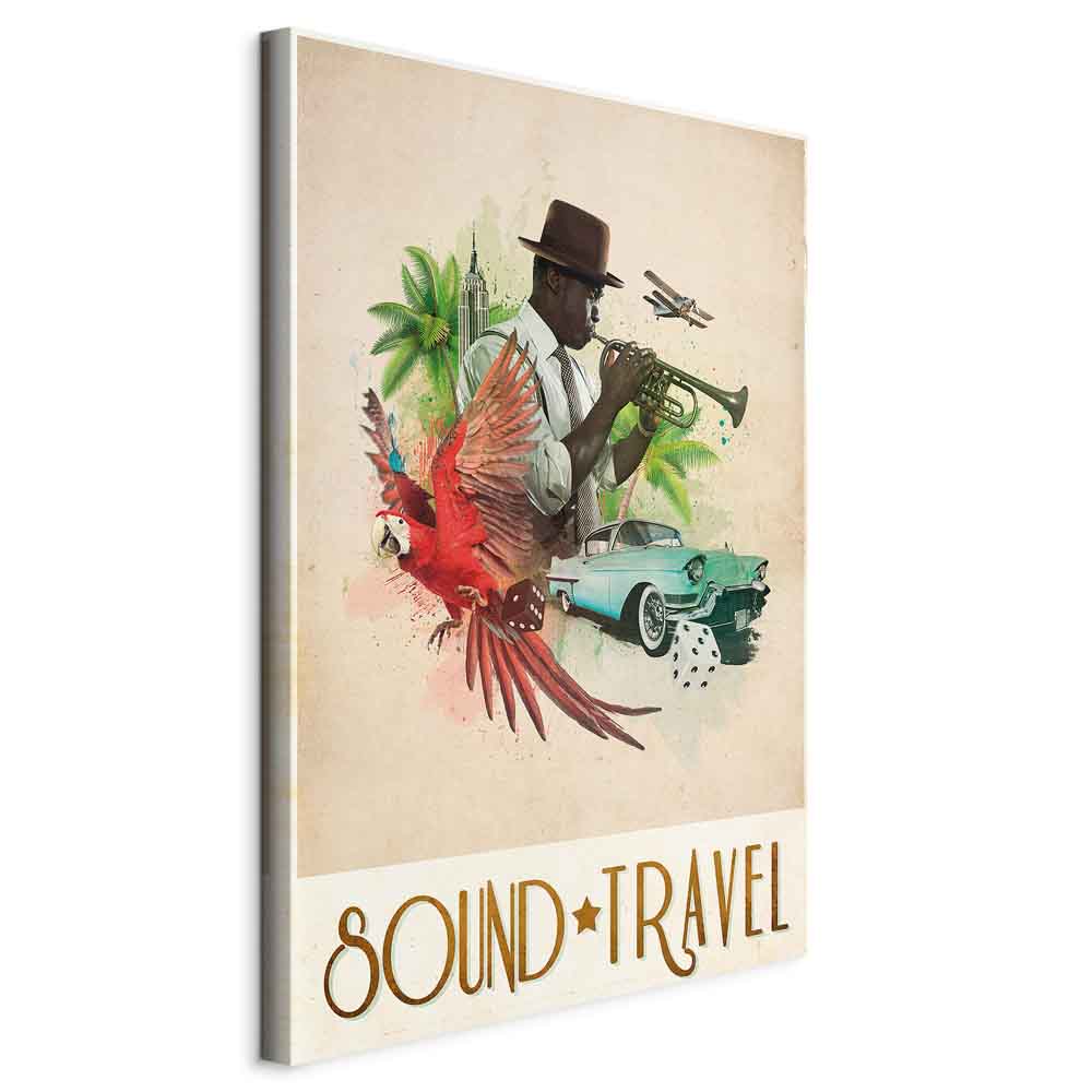 Colorful Parrot Music Quote Canvas Print