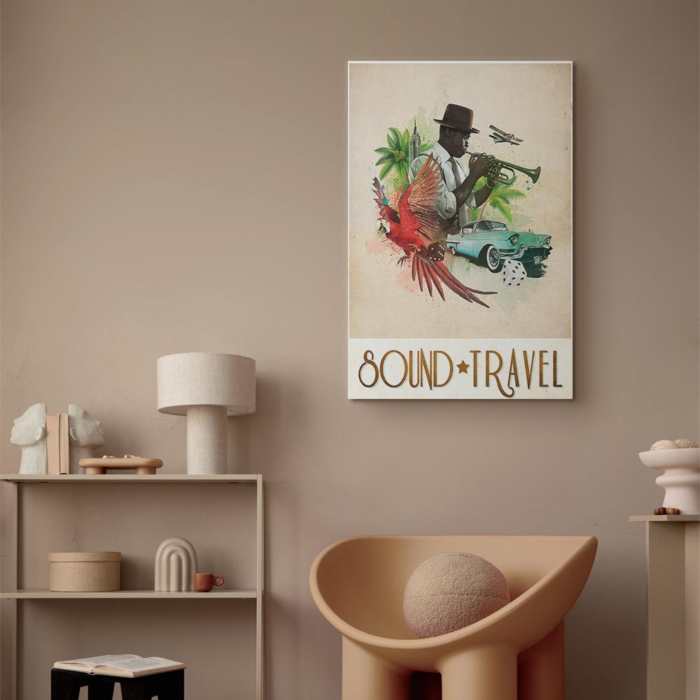 Colorful Parrot Music Quote Canvas Print