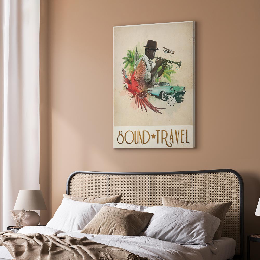 Colorful Parrot Music Quote Canvas Print