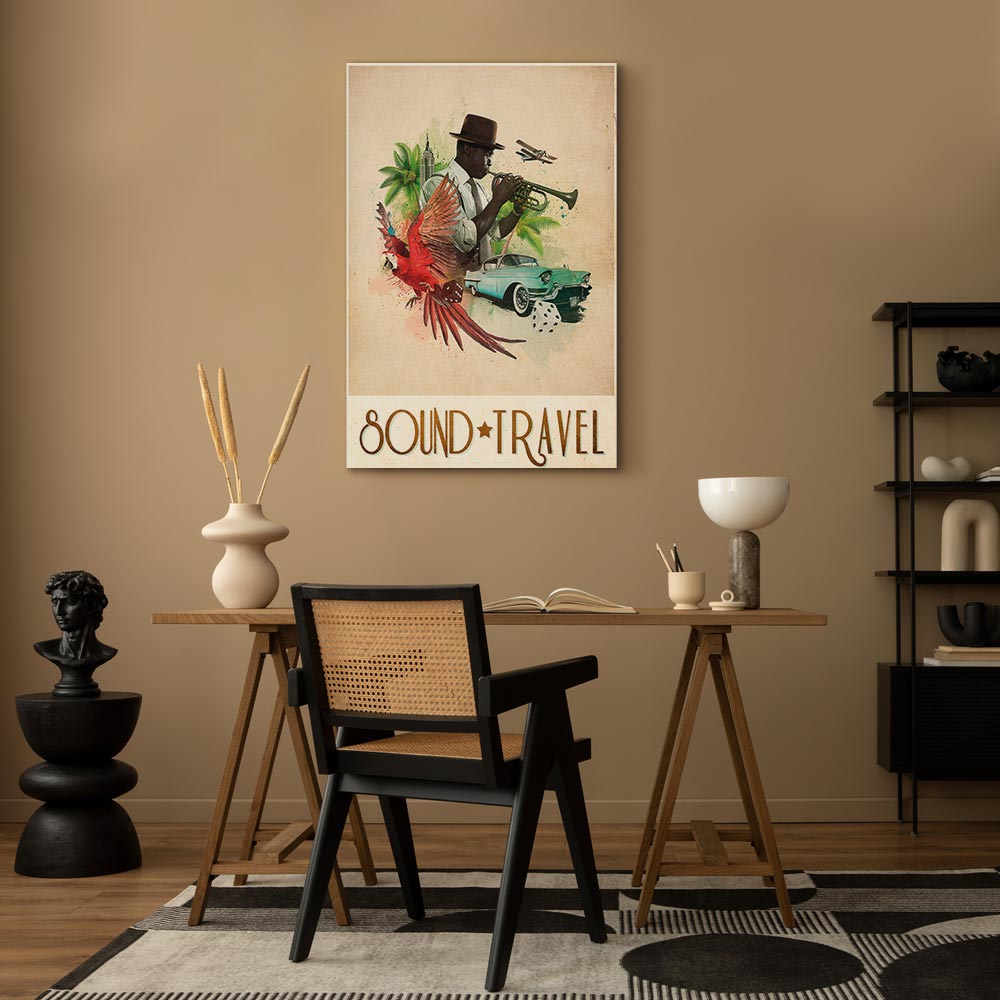 Colorful Parrot Music Quote Canvas Print