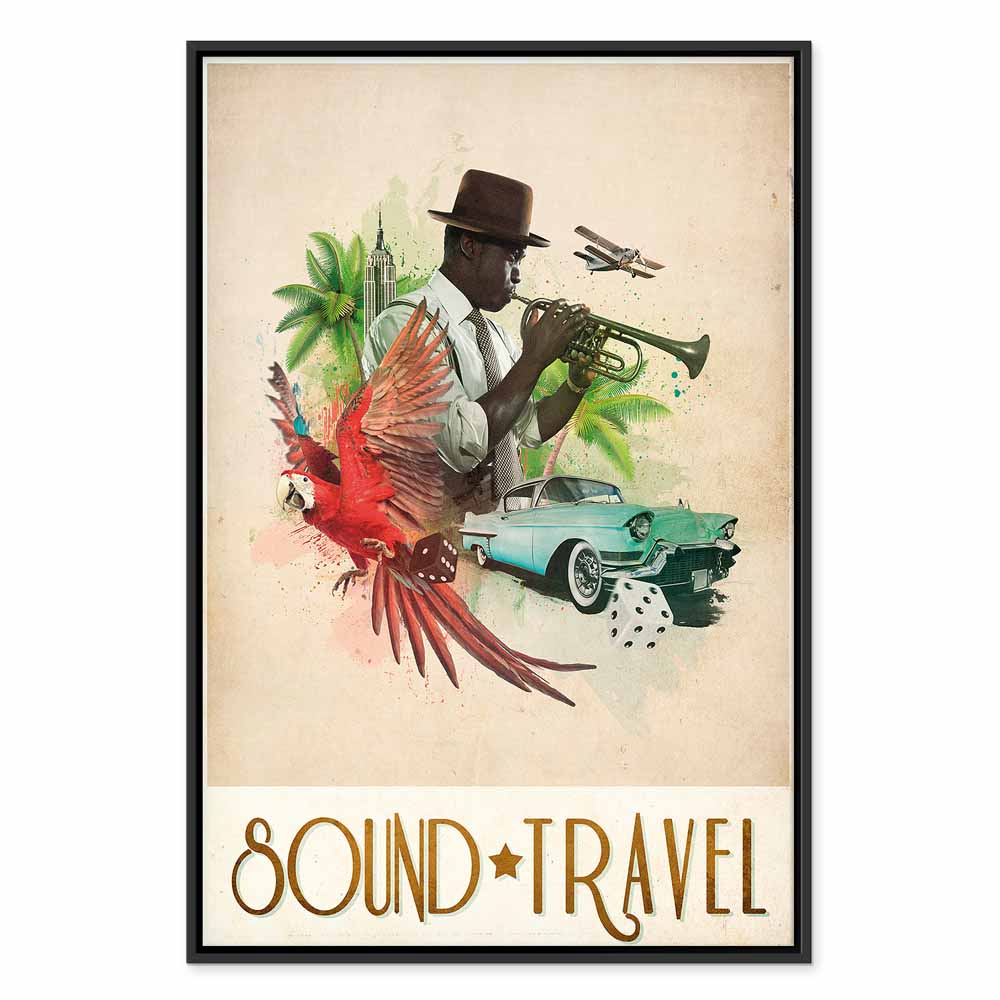 Colorful Parrot Music Quote Canvas Print