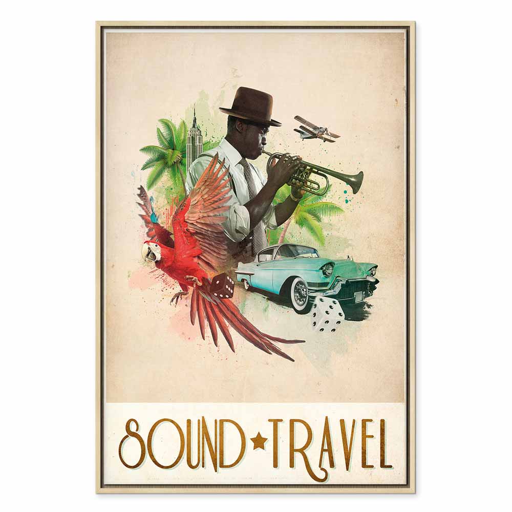 Colorful Parrot Music Quote Canvas Print