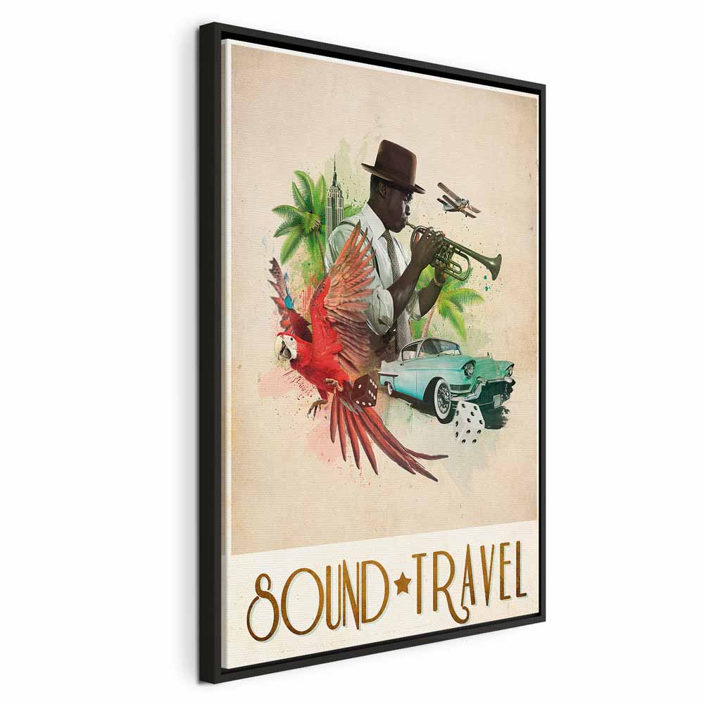 Colorful Parrot Music Quote Canvas Print