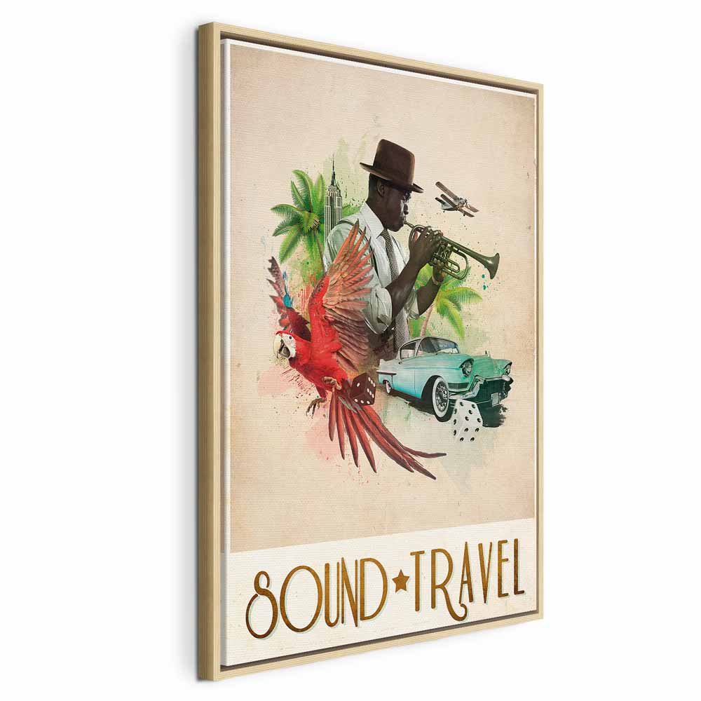 Colorful Parrot Music Quote Canvas Print