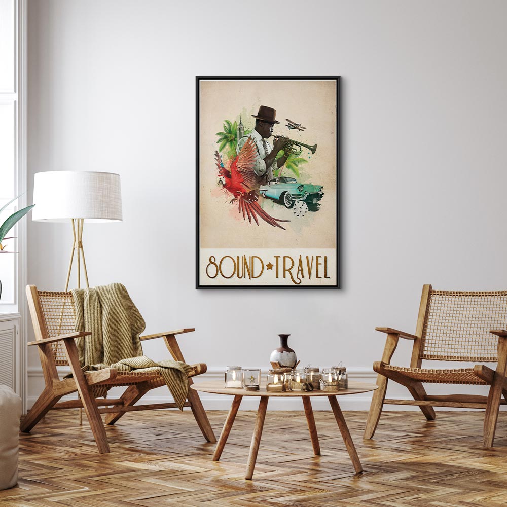 Colorful Parrot Music Quote Canvas Print